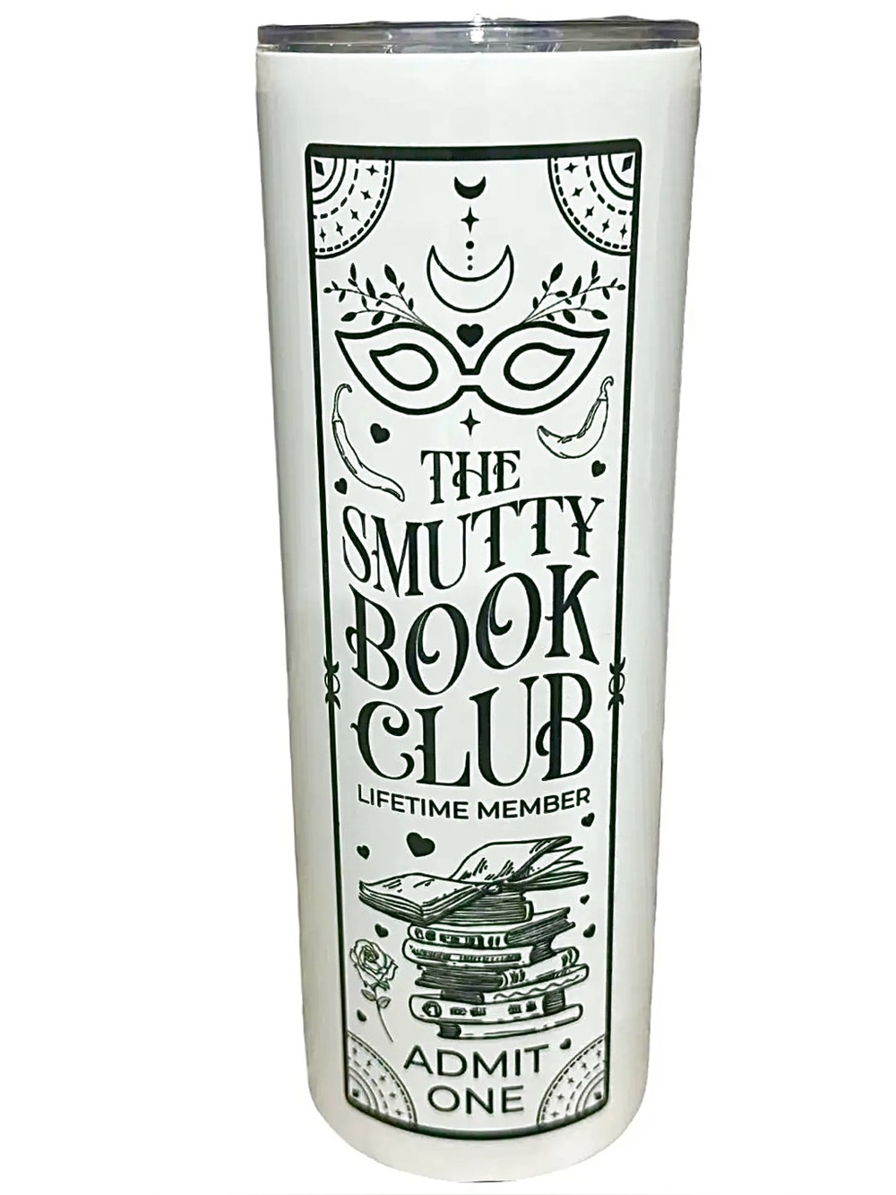 Smutty Book Club Tumbler Stainless Steel Travel Mug Hot & Cold Drinks new